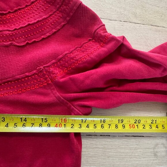 Lululemon Hoodie Red Ruffle Size 6 Scuba Hoodie Full Zip Jacket - Picture 3 of 5